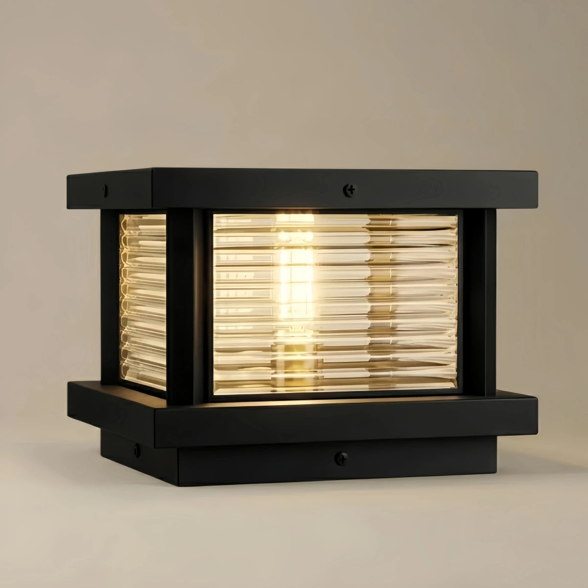 BT987Arcato Modern Square Pillar Light - Black/Brass/Bronze Metal/Glass for Garden