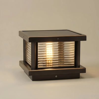 BT987Arcato Modern Square Pillar Light - Black/Brass/Bronze Metal/Glass for Garden