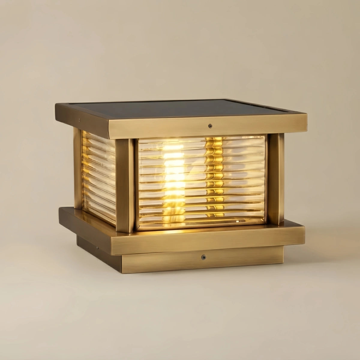 BT987Arcato Modern Square Pillar Light - Black/Brass/Bronze Metal/Glass for Garden