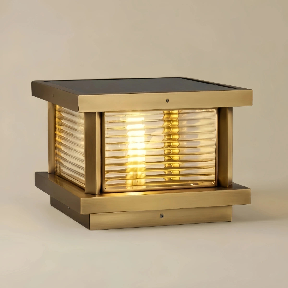 BT987Arcato Modern Square Pillar Light - Black/Brass/Bronze Metal/Glass for Garden