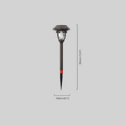Irondale Industrial Bowl-Shaped Solar Pathway Light – Coffee Metal Outdoor Lamp