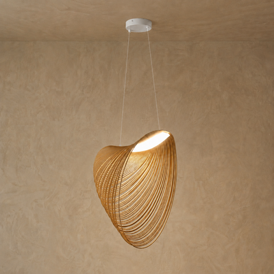 Zenno Art Deco Pendant Light - Irregular Wooden Design for Dining Room