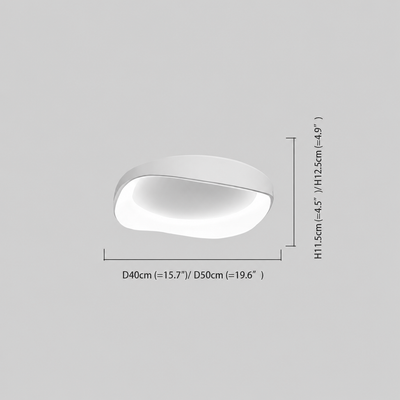 Crema Modern White LED Flush Mount Ceiling Light – Metal /Acrylic for Living Room
