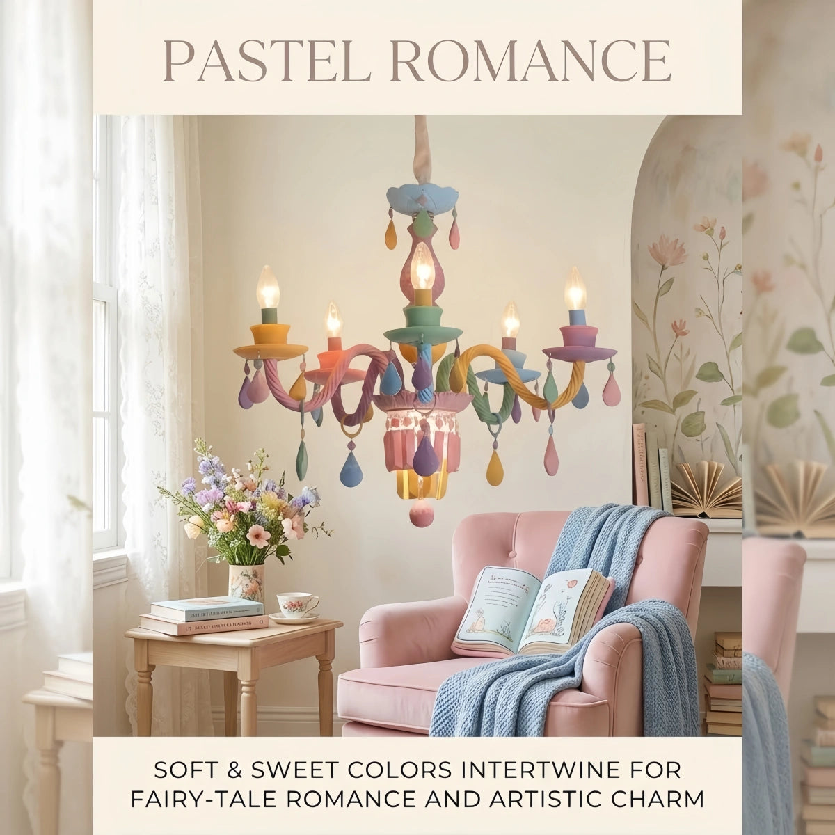 Morandi Chandelier - Metal Candle Art Deco Chandelier for Bedroom