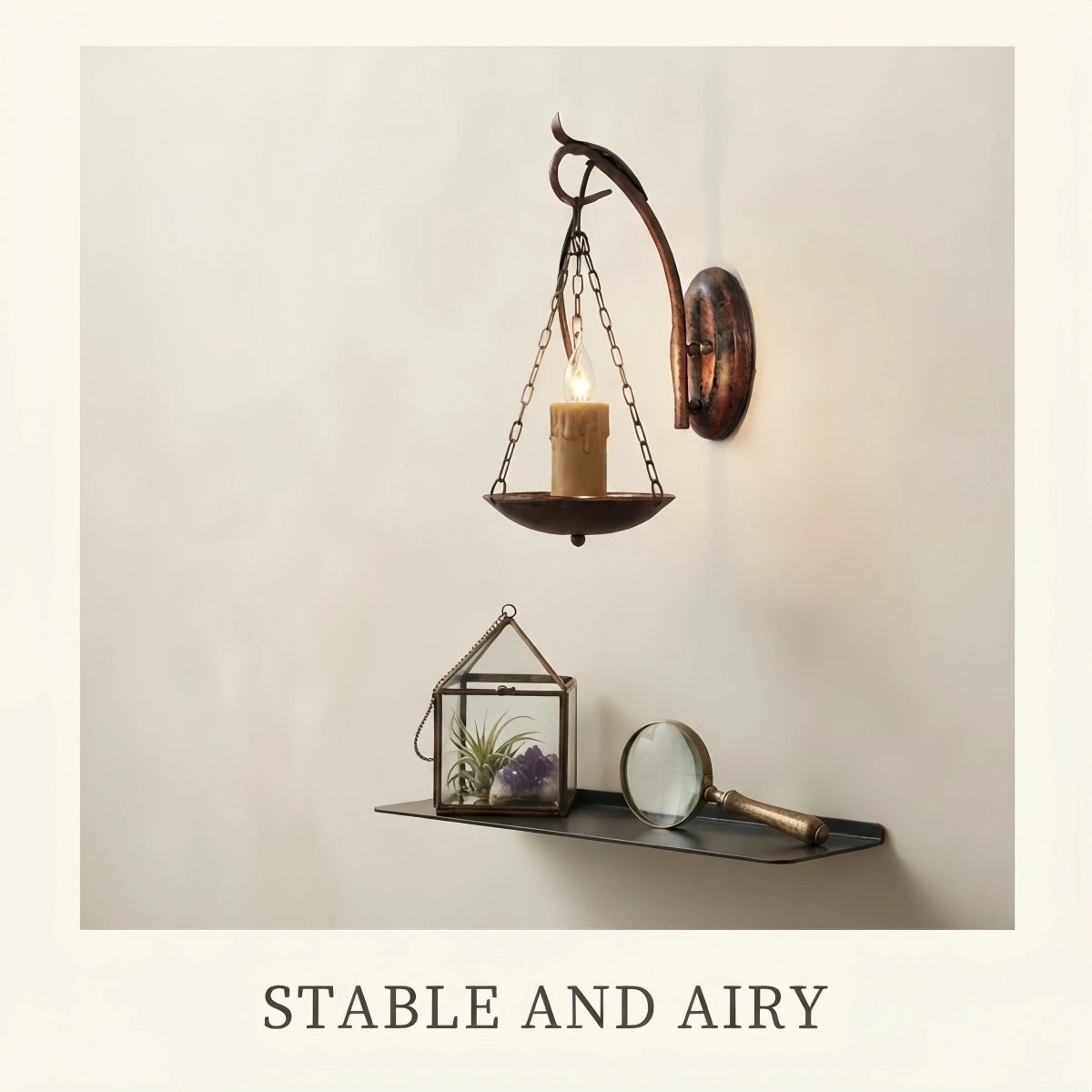 Irondale Industrial Easter Candle Copper Metal Wall Lamp 