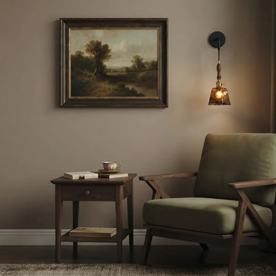 HL010Vetro Mid-Century Wall Lamp -- Amber Glass for Living Room