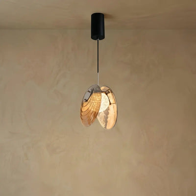 Lunara Modern Glass Disc Pendant Light--Amber