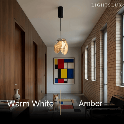 Lunara Modern Glass Disc Pendant Light--Amber/Smoke Grey for Hallway