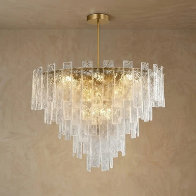 Excelis Luxury Chandelier -- Hand-Blown Glass & Metal for Living Room / Foyer
