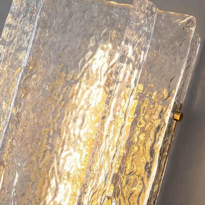 Vetro Elegant Postmodern Glass Wall Sconce -- Clear for Living Room Details