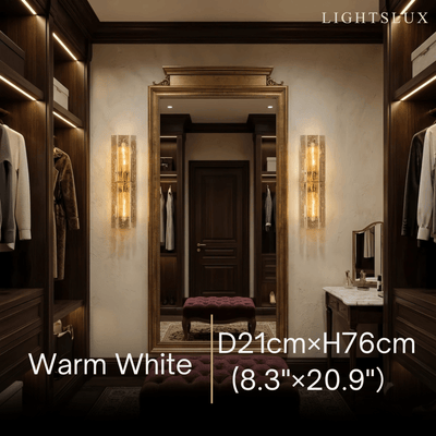Vetro Elegant Postmodern Glass Wall Sconce -- Clear for Dressing Room