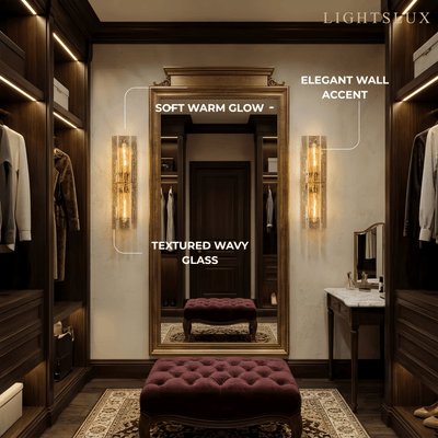 Vetro Elegant Postmodern Glass Wall Sconce -- Clear for Dressing Room