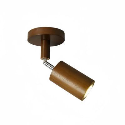 Zenno Modern Wood Track Lighting -- Adjustable Spotlights Walnut/Wood for Kitchen & Bar