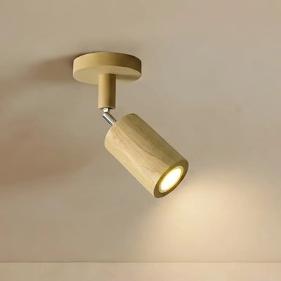 Zenno Modern Wood Track Lighting -- Adjustable Spotlights Walnut/Wood for Kitchen & Bar
