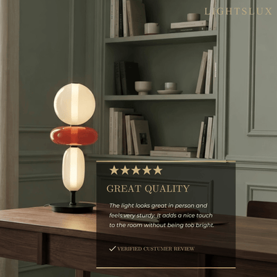 Vetro Art Deco Glass Table Lamp -- Hand-Blown Crystal LED