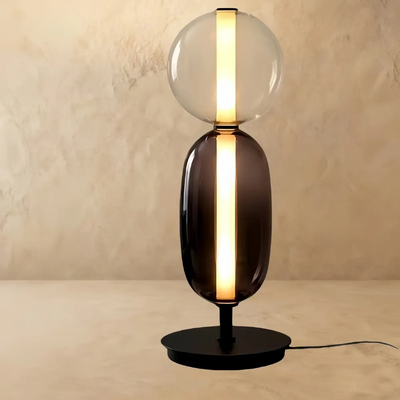 Vetro Art Deco Glass Table Lamp -- Hand-Blown Crystal LED for Living Room