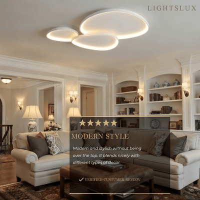 Sandora Minimalist Ceiling Light -- Metal Integrated LED White for Living Room