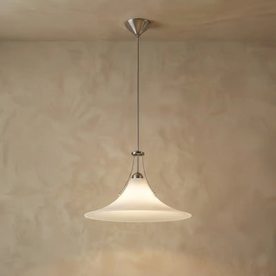 Vetro Minimalist Glass Pendant Light -- Anti-Glare White Finish for Dining Room