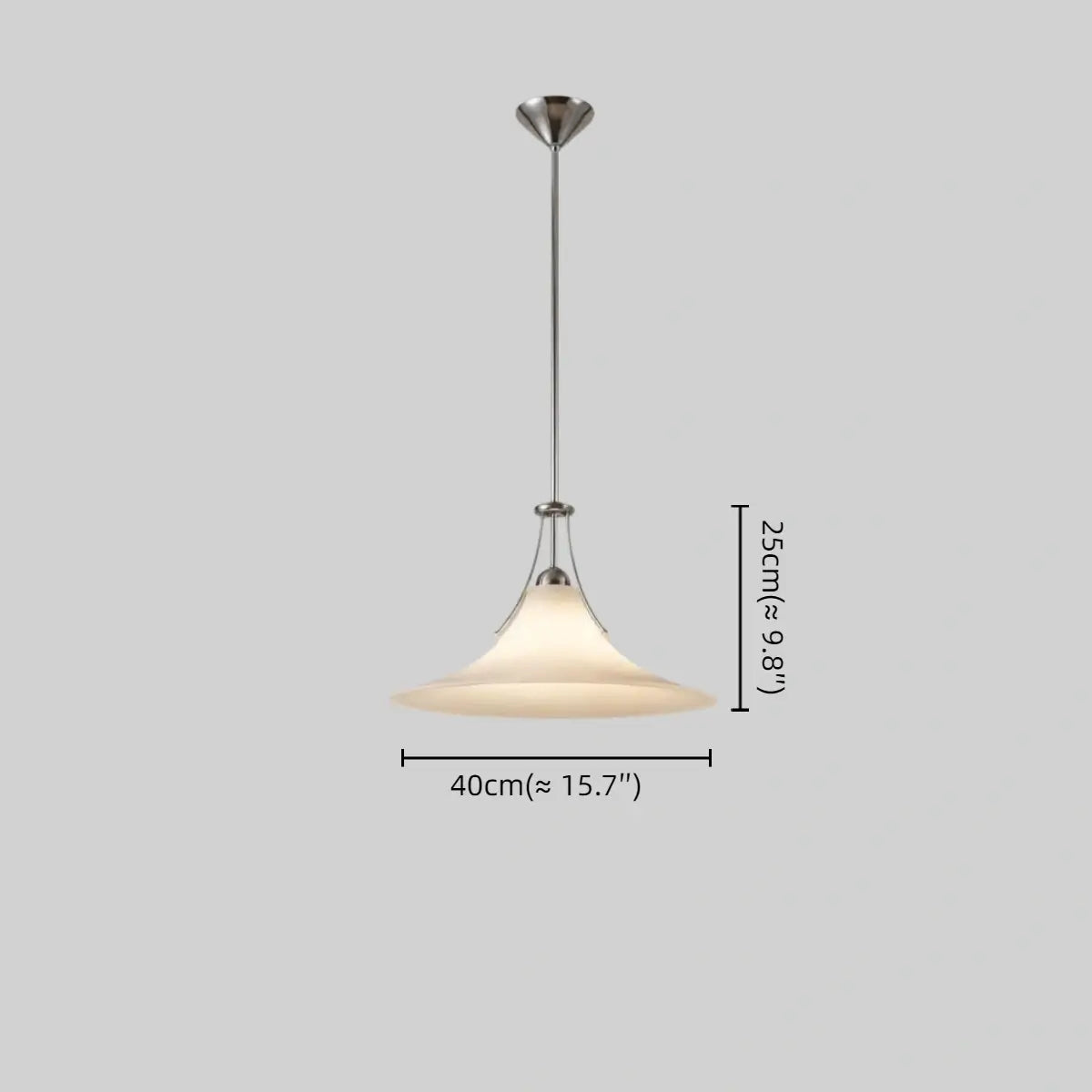 Minimalist Glass Pendant Light -- Anti-Glare White Finish for Dining Room Size