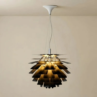 Vivara Nordic Aluminum Pendant Light — Pinecone Design Silver/White/Black for Dining Room