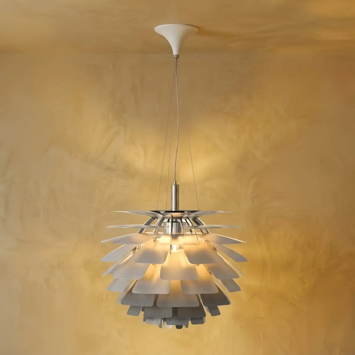 Vivara Nordic Aluminum Pendant Light — Pinecone Design Silver/White/Black for Dining Room