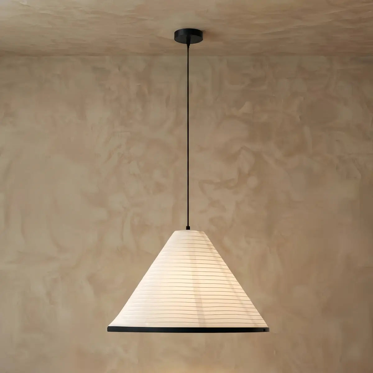 Zenno_Wabi-sabi_Paper_Pendant_Light_Metal_Frame_for_Bedroom