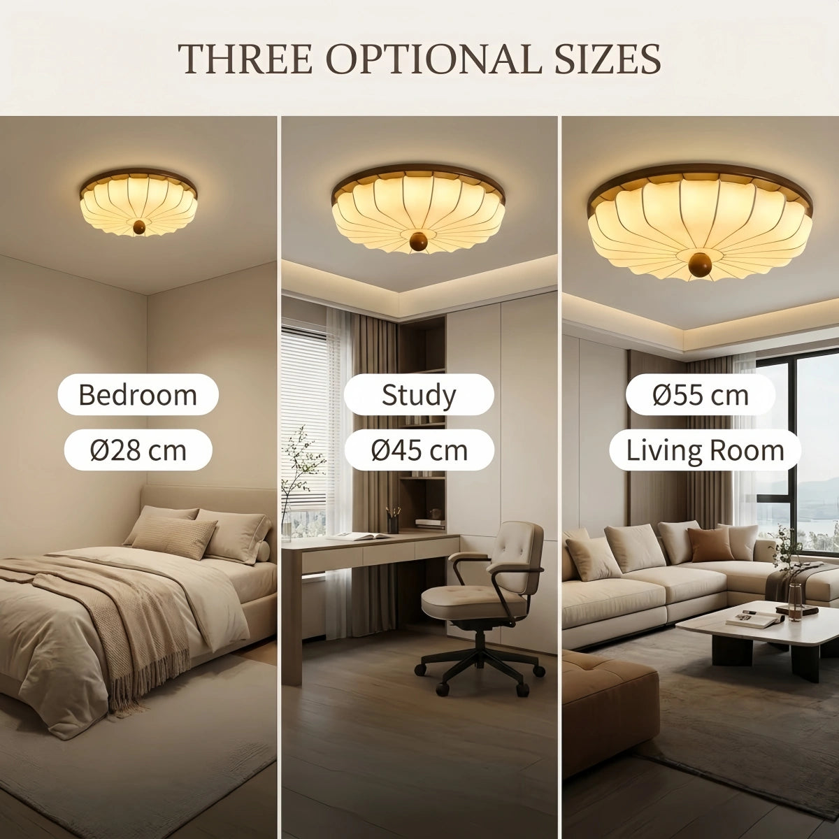 Irondale Retro Ceiling Light--Fabric & Wood for Bedroom