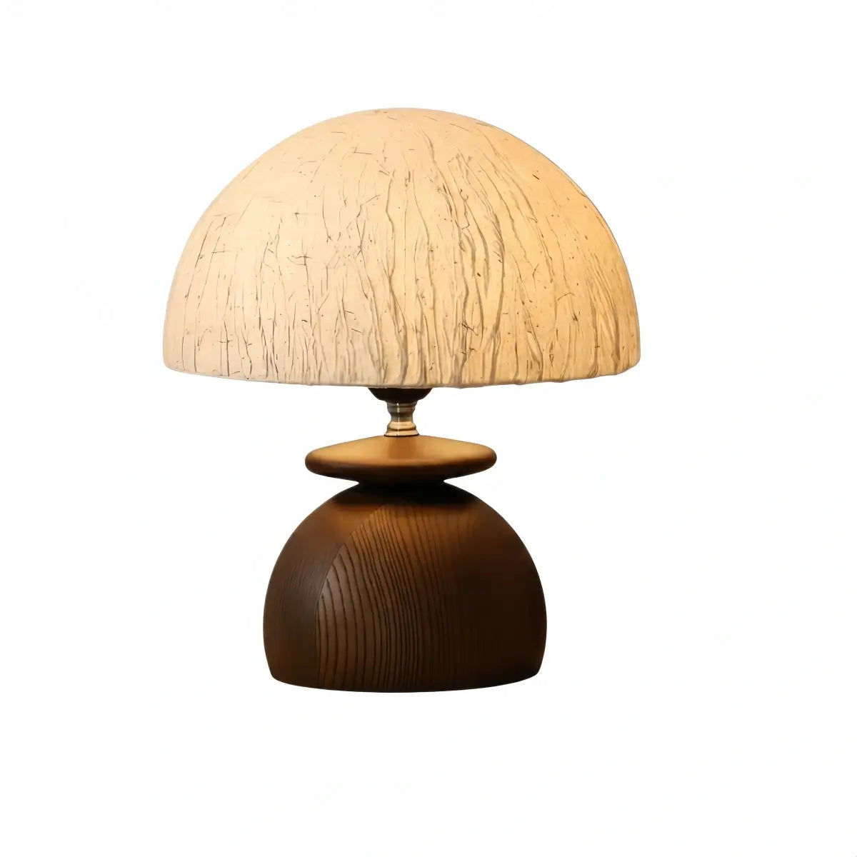 Zenno Wabi-sabi Table Lamp -- Paper Shade & Wood Base for Bedroom