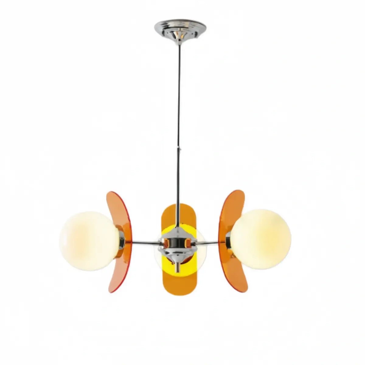 Vivara Art Deco Pendant Lamp-- Metal & Acrylic Orange for Dining Room