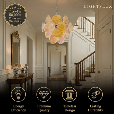 Vetro Luxury Chandelier - Iron Glass Crystal with Multi-color for Living Room