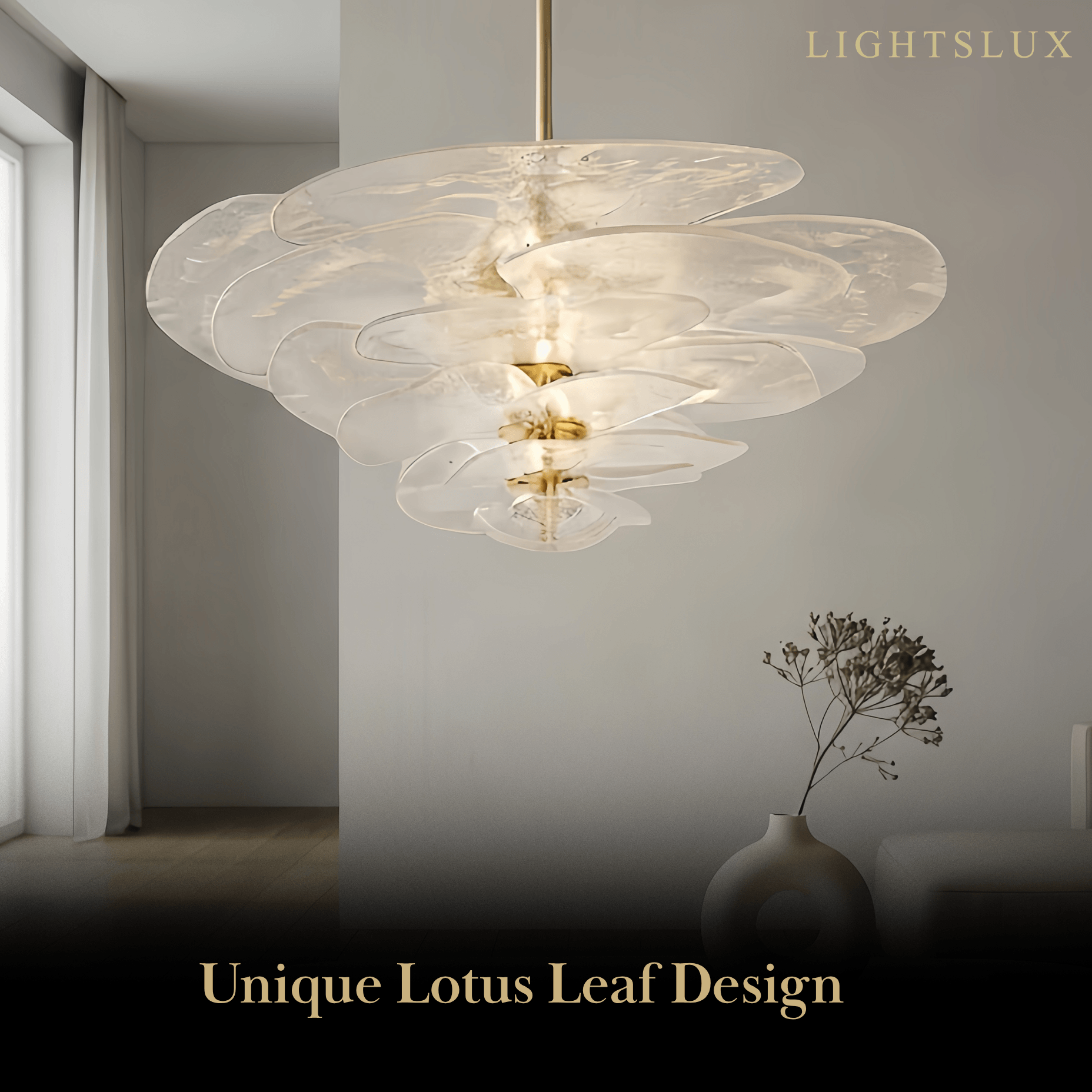 Art Deco Chandelier - Hand-blown Glass Iron Frame  for Living Room