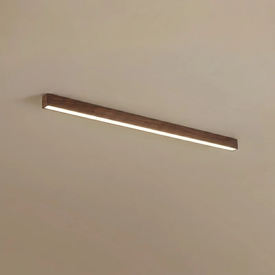 Zenno Minimalist Linear Ceiling Light -- Iron & Acrylic Walnut for Hallway