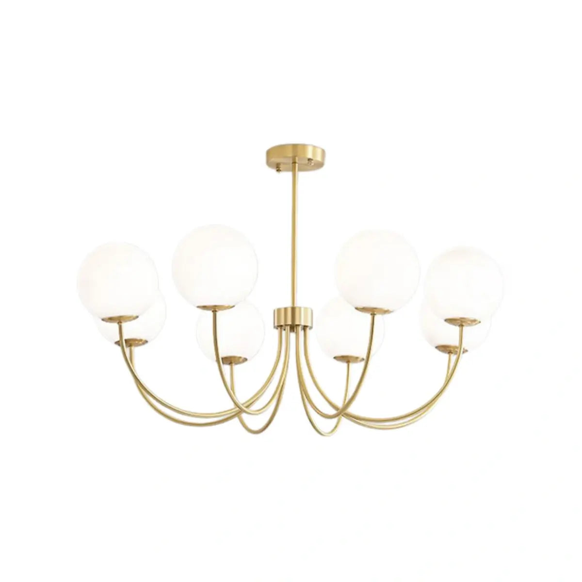 Vetro Minimalist Chandelier - Glass Iron with Tri-color E27 - 8-Head for Living Room