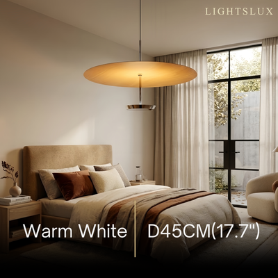 Velora Vintage Pendant Light - Aluminum Acrylic Iron - Walnut for Bedroom