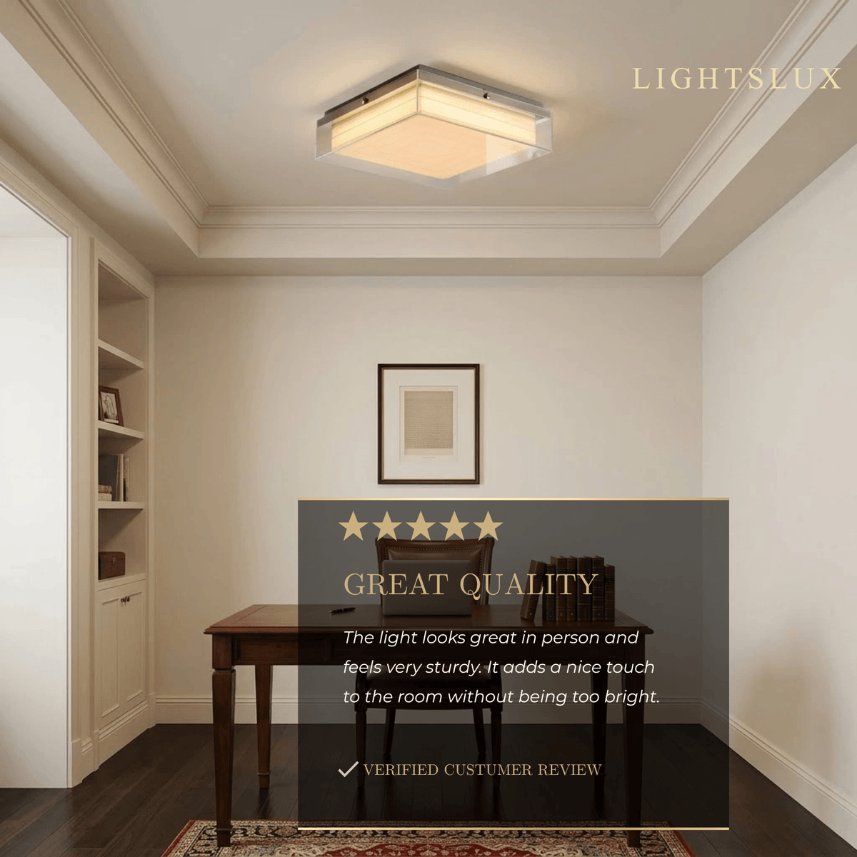 Prisma Modern Ceiling Light -- Acrylic Square for Living Room