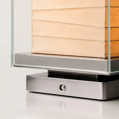 Lunara Minimalist Paper Table Lamp -- Metal Frame with Tri-Color Dimming for Bedroom