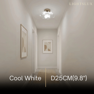 Lunara Elegant Flush Mount Ceiling Light – Glass Metal for Bedroom Hallway