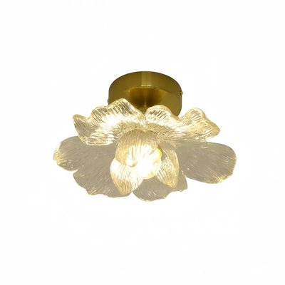 Lunara Elegant Flush Mount Ceiling Light – Glass Metal for Bedroom Hallway