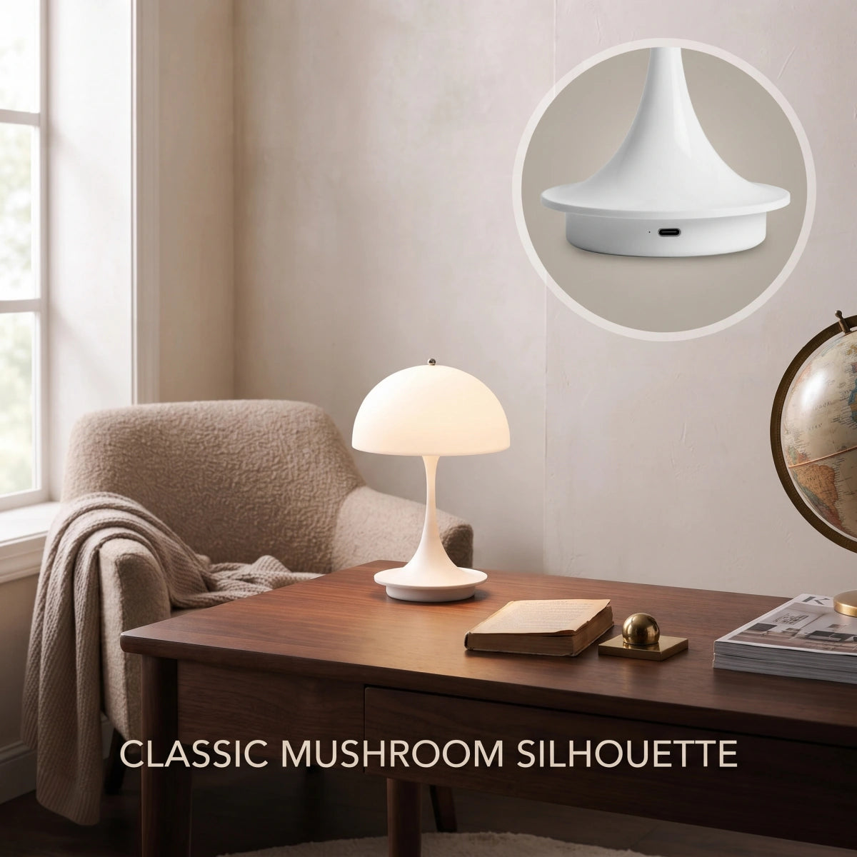 Vivara Minimalism Acrylic Table Lamp-- Touch Whiter for Bedr