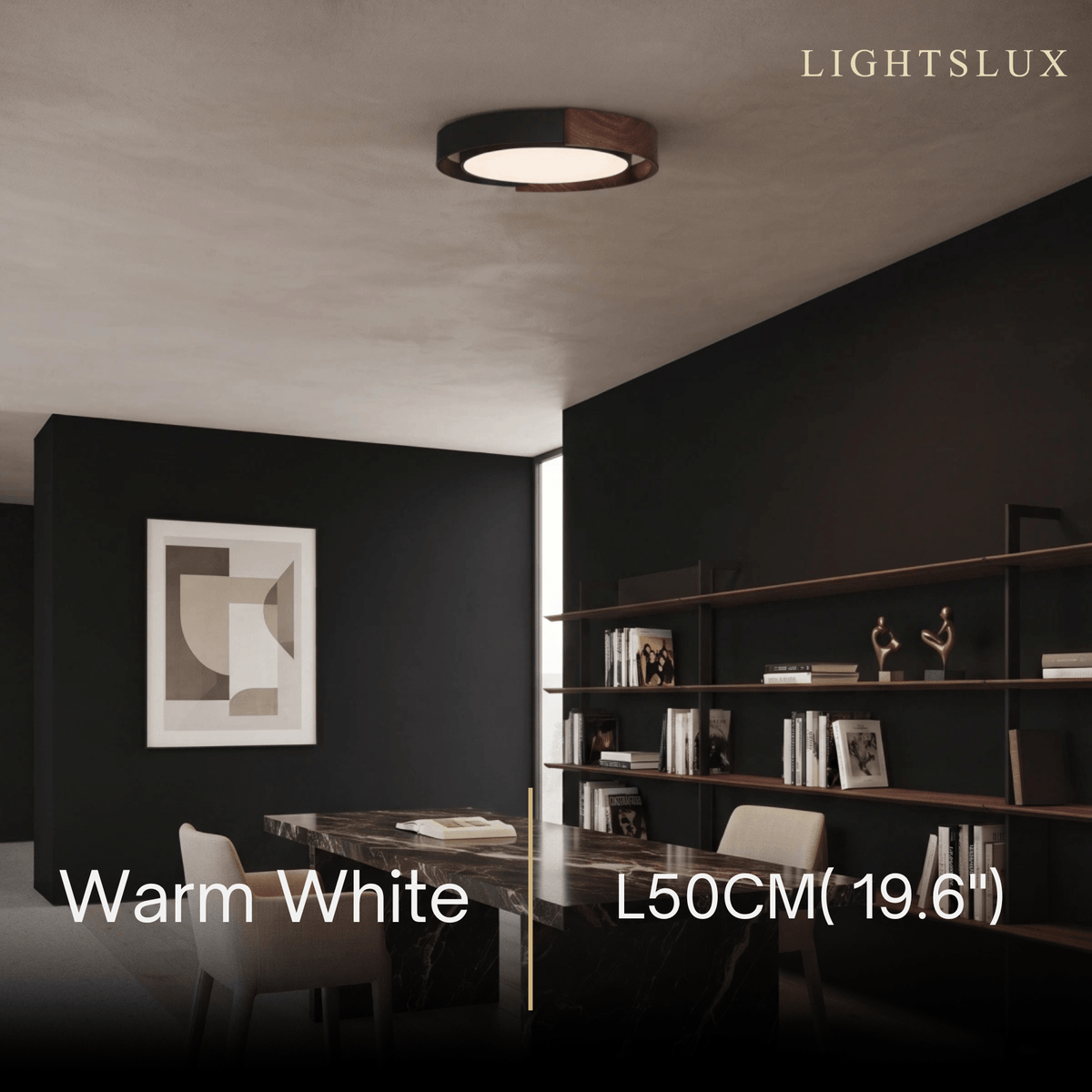 Zenno NaturalWalnut Ceiling Light – Round for Bedroom