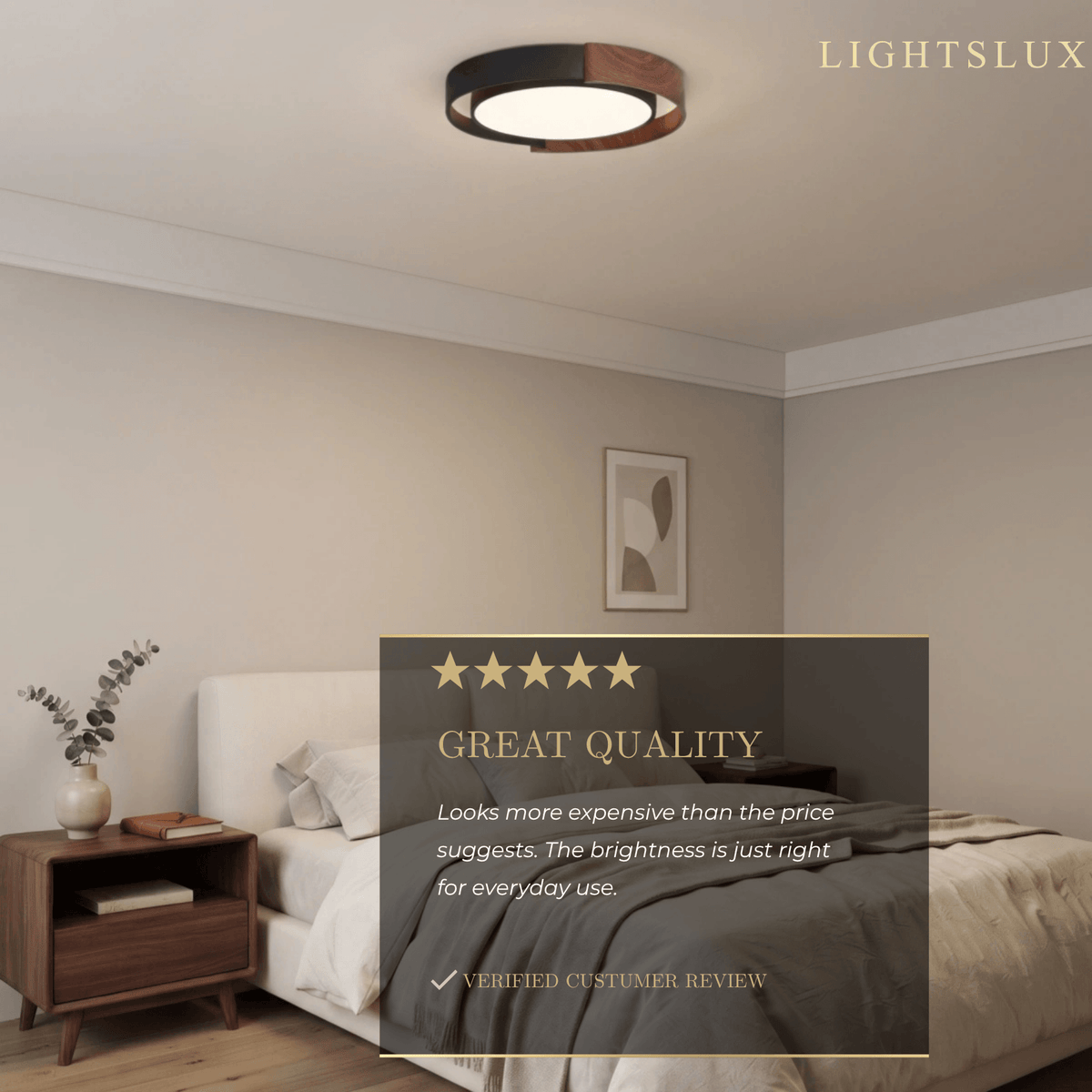 Zenno Natural Walnut Ceiling Light – Round for Be