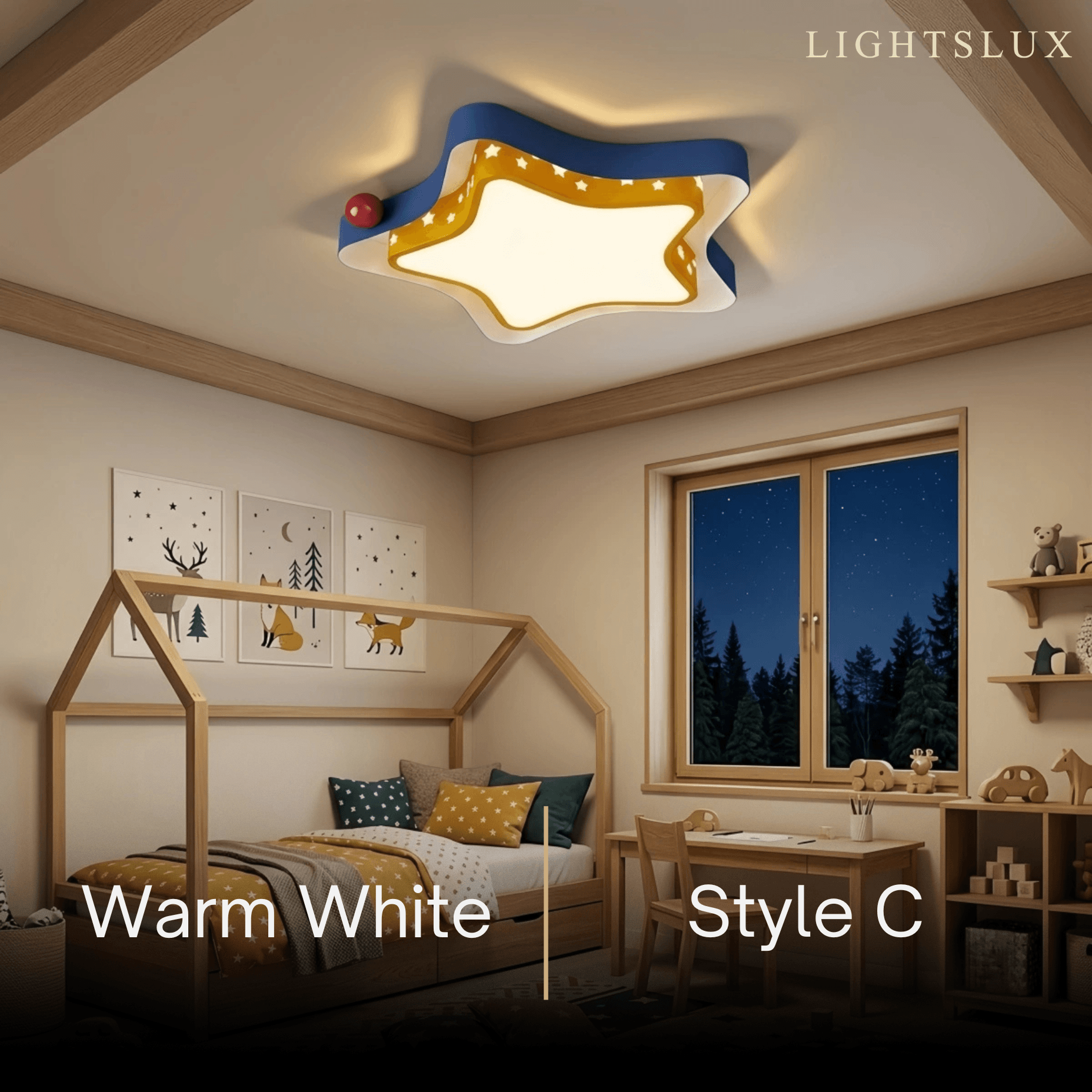 Cartoon LED Ceiling Light--Multi-Color for Children's Study Room
