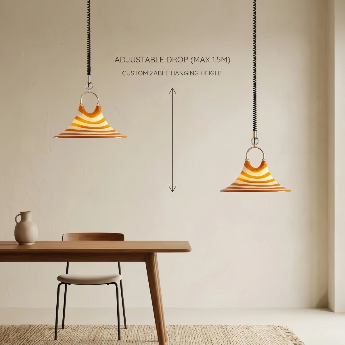 Vivara Art Deco Pendant Light-- Iron & Acrylic for Dining Room