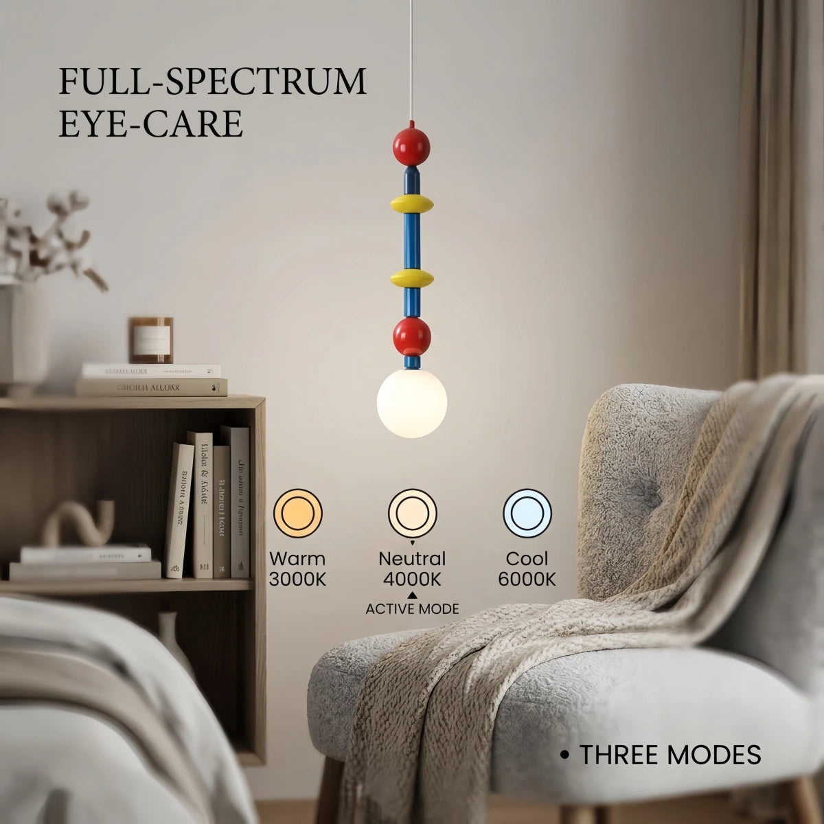 Cartoon Pendant Light – Iron & Acrylic Multicolor for Kids’ Room