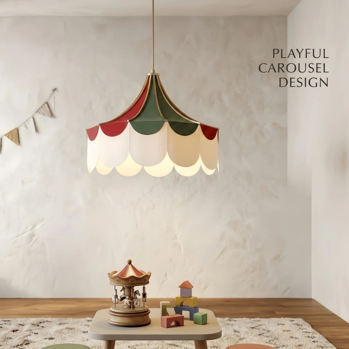 Vivara Cartoon Pendant Light – Multicolor Metal and Fabric for Children's Room