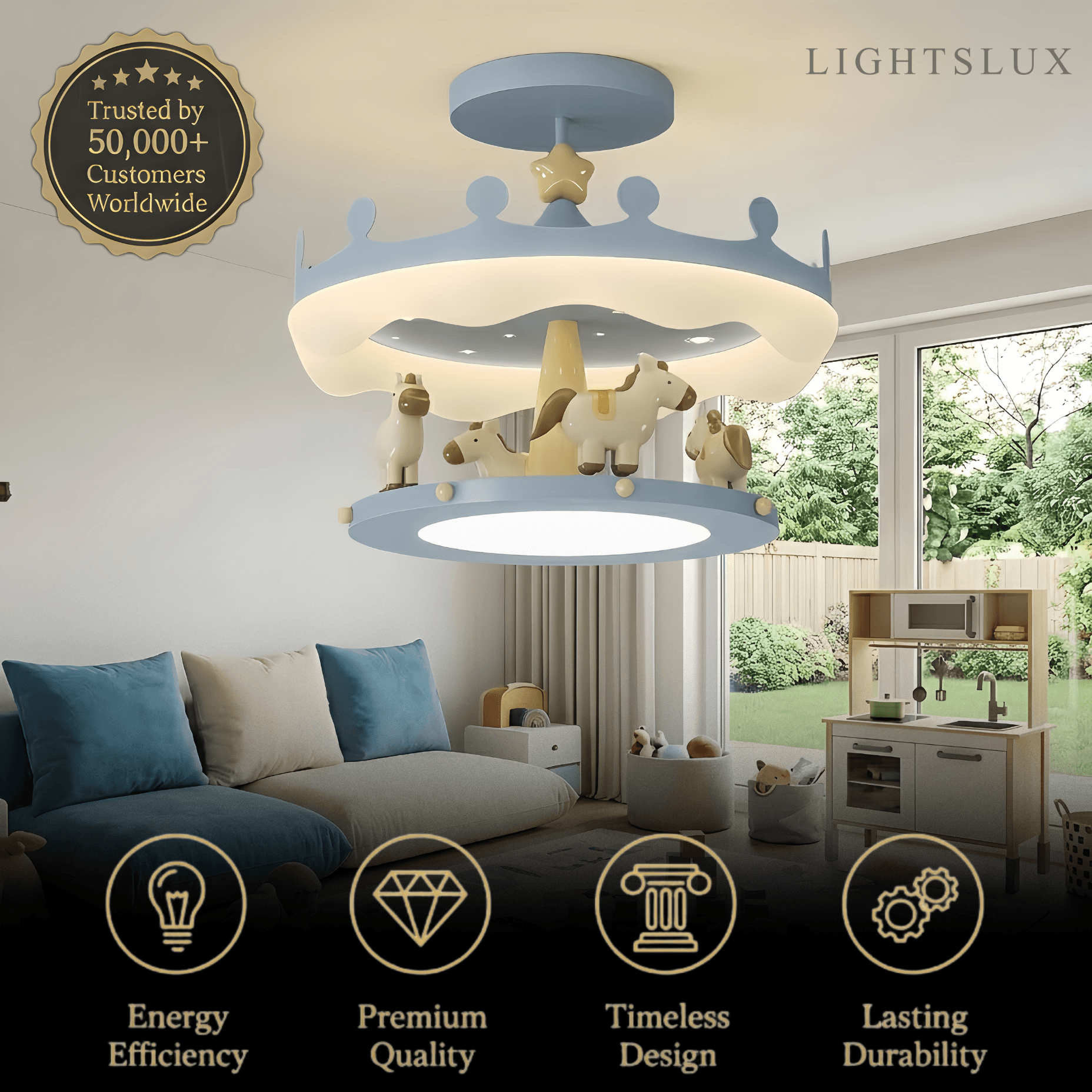 Vivara Cartoon Pendant Lamp -- Iron & PE Full-Spectrum LED for Children's Room