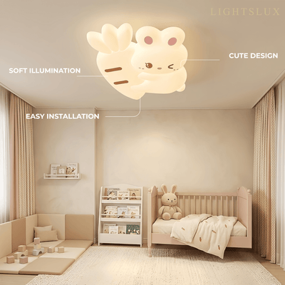 Vivara Cartoon Ceiling Lamp -- Iron & PE White for Baby Room