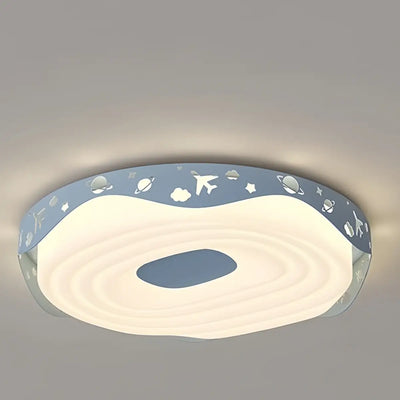 Morandia Modern Round Ceiling Light -- Iron & PE Flush Mount Detail