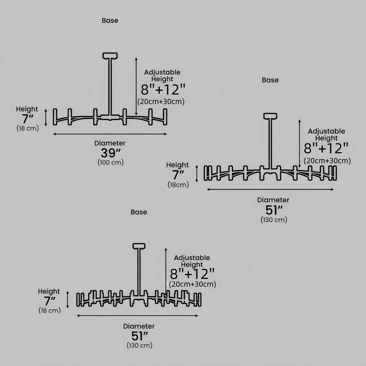Nebula Modern Contemporary Candle Chandelier with Adjustable