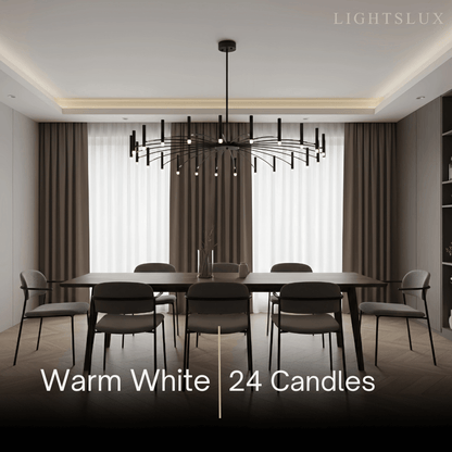 Contemporary Candle Chandelier with Adjustable